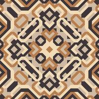 Vector seamless pattern of simple geometric shapes. Repeating endless ornament of   squares, rhombuses and triangles. Colorful abstract background, wallpaper. Image with kaleidoscope effect, tiles