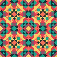 Vector seamless pattern of simple geometric shapes. Repeating endless ornament of squares, rhombuses and triangles. Colorful abstract background, wallpaper. Image with kaleidoscope effect, tiles