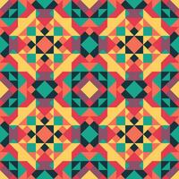 Vector seamless pattern of simple geometric shapes. Repeating endless ornament of squares, rhombuses and triangles. Colorful abstract background, wallpaper. Image with kaleidoscope effect, tiles