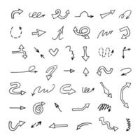 Vector set of hand drawn arrows, elements for presentation