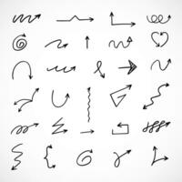 Vector set of hand drawn arrows, elements for presentation