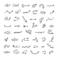 Vector set of hand drawn arrows, elements for presentation