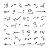 Vector set of hand drawn arrows, elements for presentation