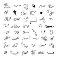 Vector set of hand drawn arrows, elements for presentation