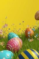 AI generated easter poster template with large copy space for text photo