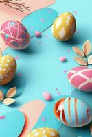 AI generated easter poster template with large copy space for text photo
