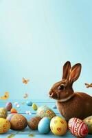 AI generated easter poster template with large copy space for text photo