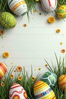AI generated easter poster template with large copy space for text photo