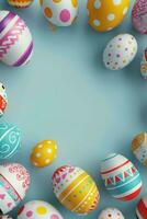 AI generated easter poster template with large copy space for text photo