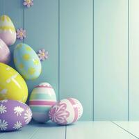 AI generated easter poster template with large copy space for text photo
