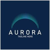 Aurora logo ligero cielo astronomía vector diseño