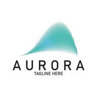 Aurora logo ligero cielo astronomía vector diseño