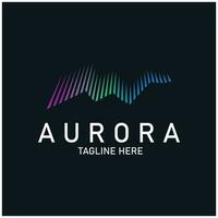 Aurora logo ligero cielo astronomía vector diseño