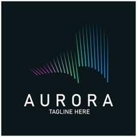 Aurora logo ligero cielo astronomía vector diseño