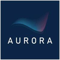 Aurora logo ligero cielo astronomía vector diseño