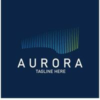 Aurora logo ligero cielo astronomía vector diseño