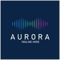 Aurora logo ligero cielo astronomía vector diseño