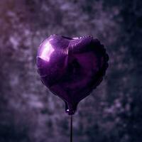 AI generated lilac heart balloon for love and marriage photo