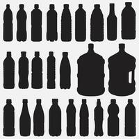 Water bottle silhouette set vector