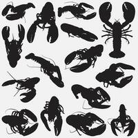 Lobster Silhouette Set vector