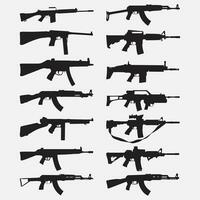 pistolas silueta conjunto vector
