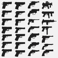 guns silhouette set vector