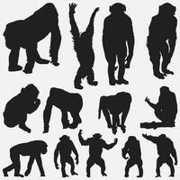 ape Silhouette Set vector