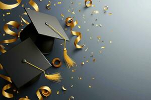 AI generated graduation poster template with large copy space for text photo