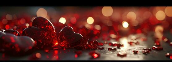 AI generated one love day love valentine hearts photo