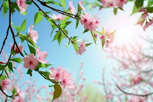 AI generated spring poster template with large copy space for text photo