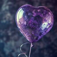 AI generated lilac heart balloon for love and marriage photo