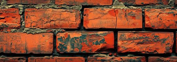 AI generated a red brick wall background photo