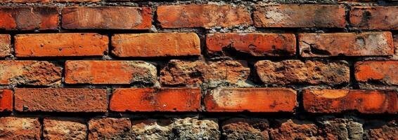 ai generado un rojo ladrillo pared antecedentes foto