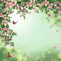 AI generated spring poster template with large copy space for text photo