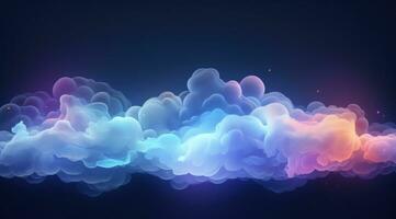 AI generated a colorful cloud pattern on dark blue background photo