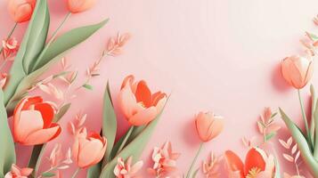 AI generated 8 march poster template with large copy space for text photo