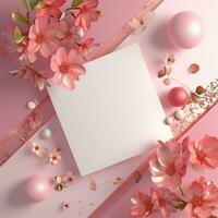 AI generated 8 march card template with large copy space for text photo