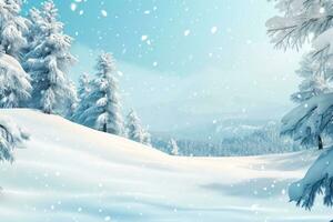 AI generated winter poster template with large copy space for text photo