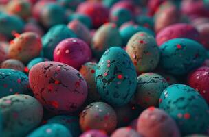 AI generated a background with colored easter eggs photo