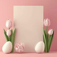 AI generated 8 march poster template with large copy space for text photo