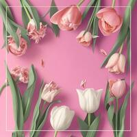 AI generated 8 march poster template with large copy space for text photo