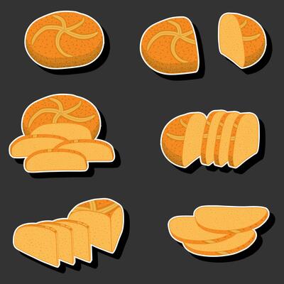 beautiful tasty edible homemade set baked bread consisting of various ingredients