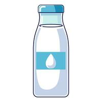 Bottle of milk in simple flat design vector
