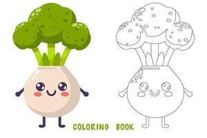 Coloring book of funny cabbage vector