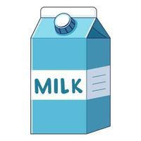Cardboard milk carton in simple flat design vector