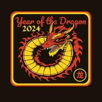 Year of the Dragon 2024  tote bag vector