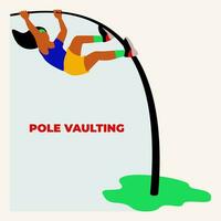 Pole vaulting. Summer sports vector illustration