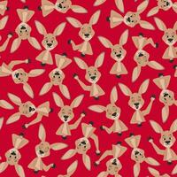 Seamless pattern of kangaroos on a red background vector