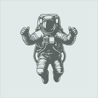 Astronaut in spacesuit vector illustration isolated on white background.