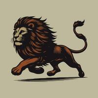 Lion running, vector illustration, eps 10, no transparency